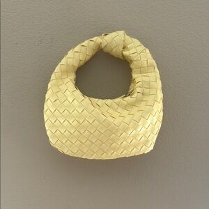 Urban Expressions Pale Yellow Woven Knot-Handle Bag